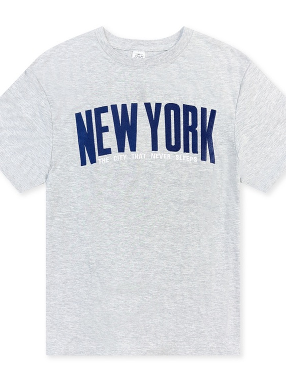 NEW YORK Graphic Short-Sleeve Tee - Light Gray with Navy Print